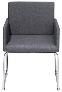 Zestaw 2 krzeseł szarych tapicerowanych srebrne metalowe nogi płozy Gomez Beliani