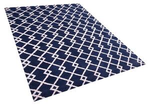 Prostokątny dywan 140 x 200 cm geometryczny wzór niebieski Serres Beliani