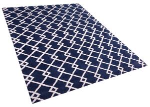 Prostokątny dywan 160 x 230 cm geometryczny wzór niebieski Serres Beliani