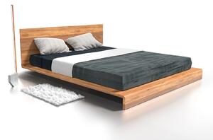 Łóżko z drewna dębowego z zagłówkiem Paul