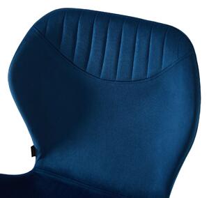 MebleMWM Krzesło tapicerowane DC-6350 | Welur | Niebieski #64 | Outlet