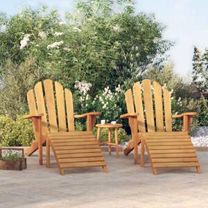 Krzesła ogrodowe Adirondack z podnóżkami, 2 szt., drewno tekowe