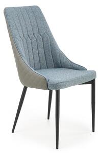 Niebieskie tapicerowane pikowane krzesło - Feliso