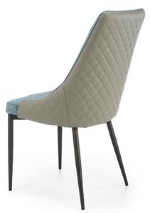 Niebieskie tapicerowane pikowane krzesło - Feliso