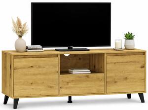 Minimalistyczna szafka pod telewizor z szufladą dąb artisan F8-S84