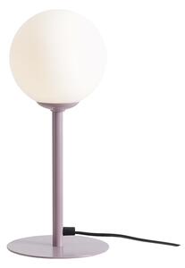 Kulista lampa biurkowa Pinne szklana kula stojąca fioletowa biała