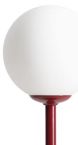 Gabinetowa lampa stołowa Pinne stojąca szklana czerwona biała