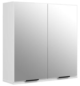 Szafka łazienkowa z lustrem, biała, wysoki połysk, 64x20x67 cm