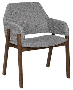 Zestaw 2 krzeseł do jadalni tapicerowane ciemne drewno z szarym Albion Beliani