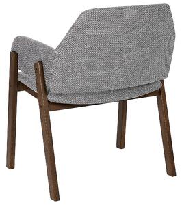 Zestaw 2 krzeseł do jadalni tapicerowane ciemne drewno z szarym Albion Beliani