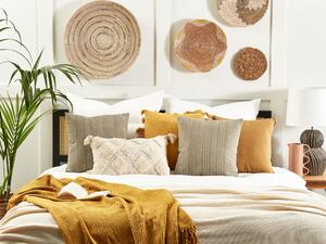 2 bawełniane poduszki dekoracyjne wzór geometryczny 45x45 cm szare Senecio Beliani
