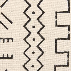 Bawełniana poduszka dekoracyjna wzór geometryczny 45x45 cm biało-czarna Myrica Beliani
