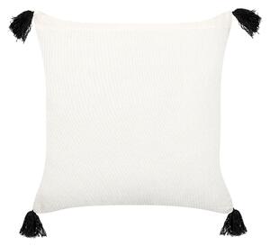 Bawełniana poduszka dekoracyjna wzór geometryczny 45x45 cm biało-czarna Mays Beliani