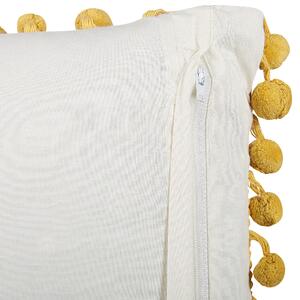 2 bawełniane poduszki dekoracyjne wzór w kwiaty 45x45 cm żółte Lycrois Beliani