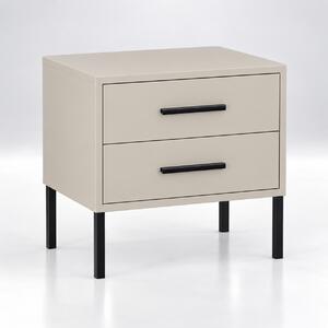 Szafka nocna LOFT 2S 53 cm – 2 szuflady na metalowych nogach | ArtD Home