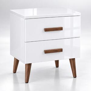 Szafka nocna SKOS 2S 40 cm – 2 szuflady na drewnianych nogach | ArtD Home
