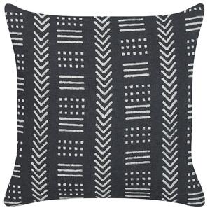 Bawełniana poduszka dekoracyjna wzór geometryczny 45x45 cm czarno-biała Benzoin Beliani