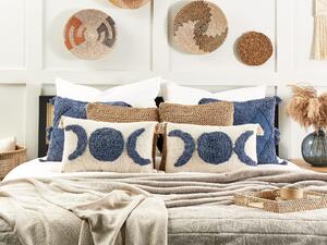 2 bawełniane poduszki dekoracyjne jednolita 35 x 55 cm szare Lyhtrum Beliani