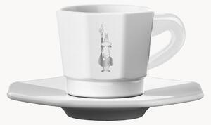 Komplet filiżanek do espresso z porcelany z spodkiem Octagonal, 4 elem