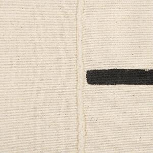 Poduszka dekoracyjna bawełna 45 x 45 cm w paski beżowo-czarna Abies Beliani