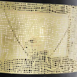 Kinkiet / Lampa scienna vintage czarny z mosiądzem 30x25 cm - Kayleigh Oswietlenie wewnetrzne