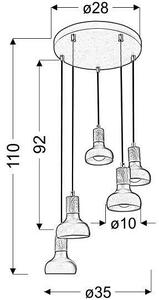Biała metalowa lampa wisząca z 5 zwisami - K094-Mirabel