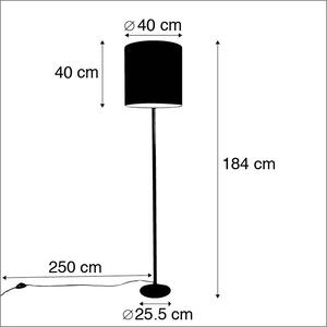 Nowoczesna lampa podłogowa abażur stalowy szary 40 cm - Simplo Oswietlenie wewnetrzne