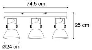Przemysłowa lampa sufitowa stalowa 3-punktowa - Samia Oswietlenie wewnetrzne