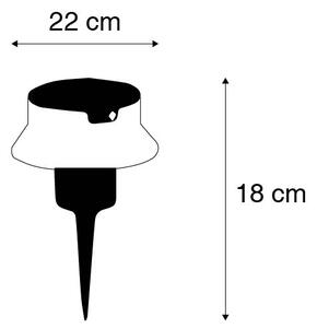 Zewnetrzna Design pin spot czarny z diodą LED i ściemniaczem IP55 solar - Felice Oswietlenie zewnetrzne