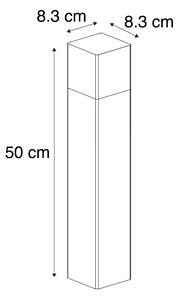 Zewnetrzna Stojąca lampa zewnętrzna czarna 50 cm IP44 z efektem dymnego szkła - Dania Oswietlenie zewnetrzne