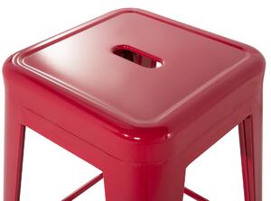 Zestaw 2 hokerów stołków barowych stalowy76 cm czerwony Cabrillo Beliani