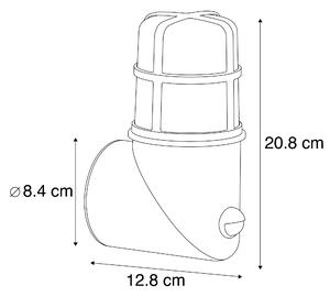 Zewnetrzna Kinkiet / Lampa scienna zewnętrzny czarny IP54 20,8 cm z czujnikiem ruchu - Kiki Oswietlenie zewnetrzne
