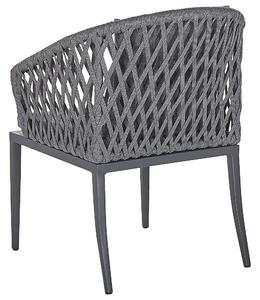 Zestaw mebli ogrodowych stół 4 krzesła aluminium mat poduszki szary Lipari Beliani