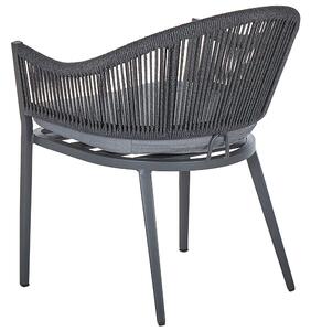Zestaw 2 krzeseł jadalnianych ogrodowych aluminium z poduszkami szare Mileto Beliani