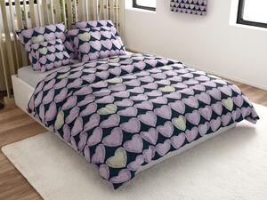 Pościel z mikrofibry VIOLET HEARTS jasnofioletowa Rozmiar pościeli: 2 szt 70 x 80 cm | 160 x 200 cm