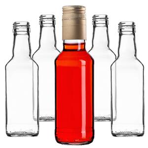 Szklana butelka Monopol 200ml z długą złotą zakrętką 10 szt
