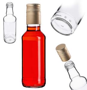 Szklana butelka Monopol 200ml z długą złotą zakrętką 1 szt