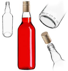 Szklana butelka Monopol 700ml z długą złotą zakrętką 1 szt