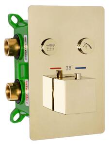 Zestaw Prysznicowy Podtynkowy FENIX DAVIS Złoty z termostatem + BOX