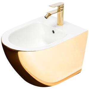 Bidet podwieszany Rea Carlo Mini Gold White