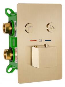 Zestaw Prysznicowy Podtynkowy FENIX DAVIS Złoty Szczotkowany z termostatem + BOX