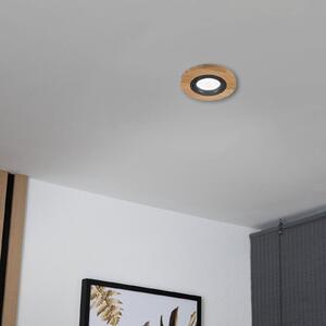 Lampa sufitowa wpuszczana Tobby, średnica 11,5 cm, drewno dębowe, GU10 Tobby Lamkur, możliwość ściemniania, jasne drewno, salon / jadalnia, drewno, skandynawski