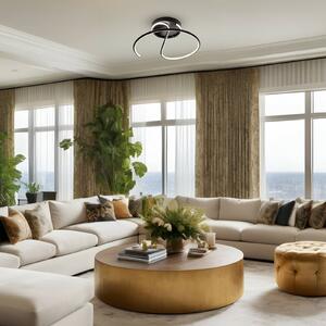Lampa sufitowa LED Delta Milagro Lighting, czarny, salon / jadalnia, metal, nowoczesny