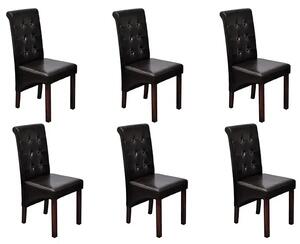 Komplet 6 tapicerowanych krzeseł pikowanych wenge S2-D38