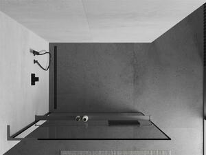 Mexen Kioto+ L ścianka prysznicowa z półką Walk-in 120 x 200 cm, czarny wzór, gun metal - 800-120-123-95-70