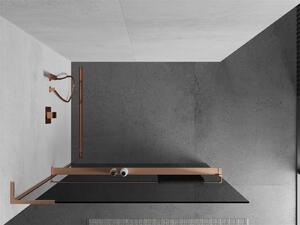 Mexen Kioto+ L ścianka prysznicowa z półką Walk-in 90 x 200 cm, grafit, miedź szczotkowana - 800-090-123-65-40
