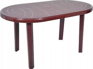 Plastikowy stó ogrodowy JANTAR bordowy 135x80 cm