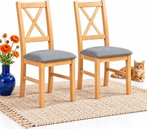 INSPIRO Zestaw 2 krzeseł tapicerowanych N-10 do jadalni – dąb Sonoma / szare obicie 10