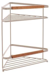 TENDANCE | Póka narona - organizer - 33 x 20 x 20 cm - beowa - do azienki - stal - akacja