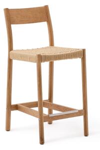 Hoker z litego drewna dębowego w naturalnym kolorze (wysokość siedziska 65 cm) Yalia – Kave Home